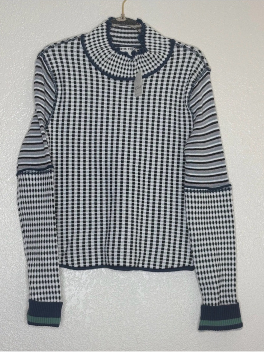 Free People We The Free Mixed Knit Mock Neck Sweater